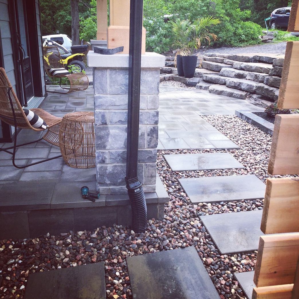 Landscaping with stonework