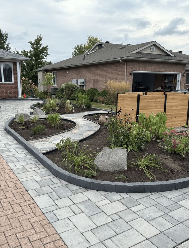 A front yard redone by Abbey Landscaping