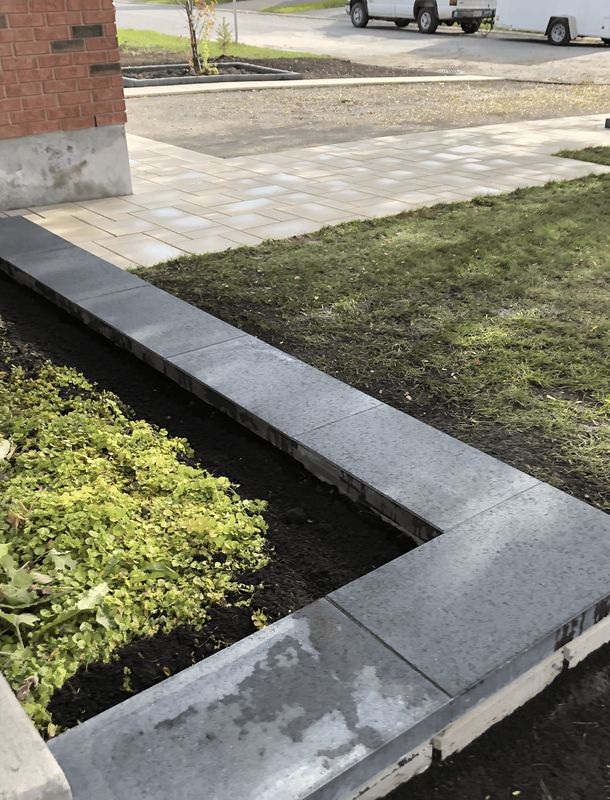 Freshly done landscaping at a home