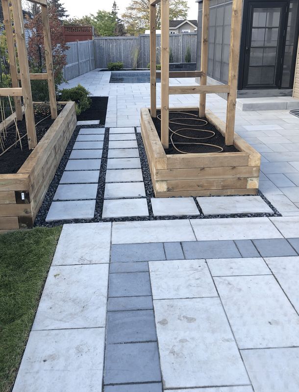 A back yard redone by Abbey Landscaping