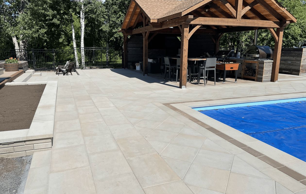 A back yard redone by Abbey Landscaping